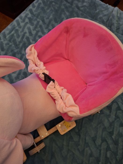 Carrinho e baloiço elefante rosa