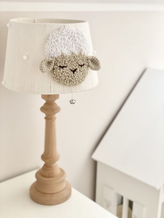 Klosz abażur do lampki nocnej dla dziecka śpiąca owieczka handmade