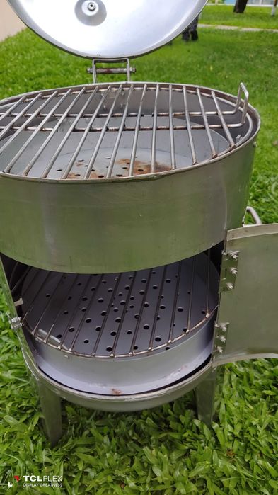 Grelhador caseiro em cuba de inox