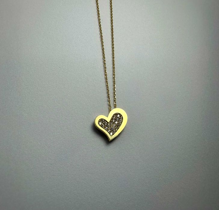 14K Gold Necklace, love heart necklace