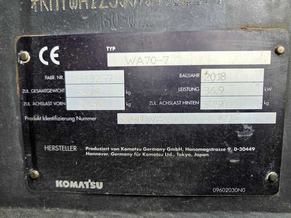 Komatsu WA70-7 | 2018 r. | 2800 mth |