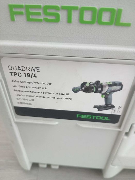 Wiertarko-wkrętarka akumulatorowa Festool , używana, Quradrive TPC 18/4 + walizka