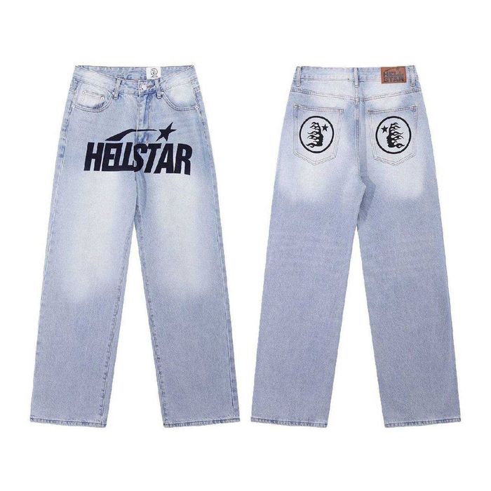 Джинси Hellstar Baggy | Джинсы Хеллстар широкие светлые | Hellstar Jeans | Hellstar Baggy Jeans | Tribal Print Jeans | Light Jeans | Wide Leg Pants |