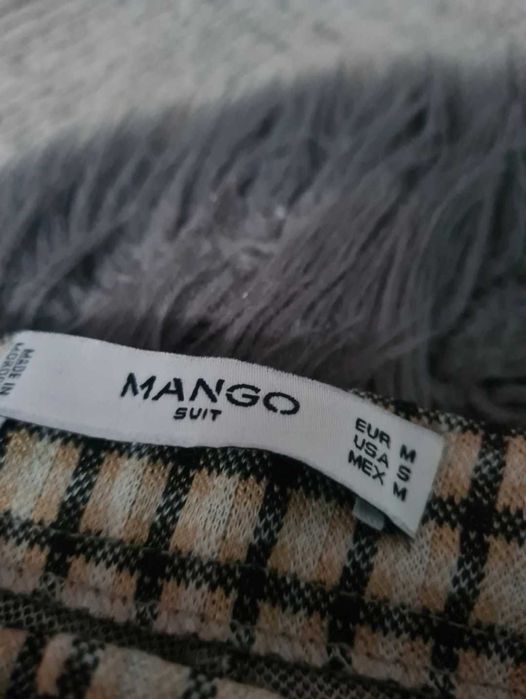 Spodnie w kratkę mango