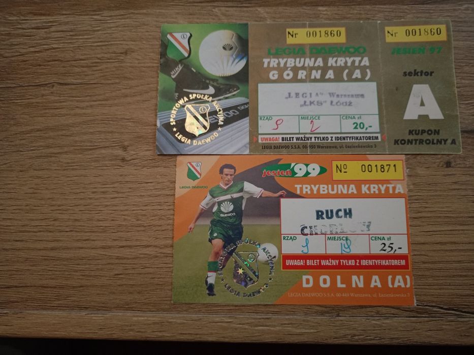 Bilety pilkarskie kolekcjonerskie