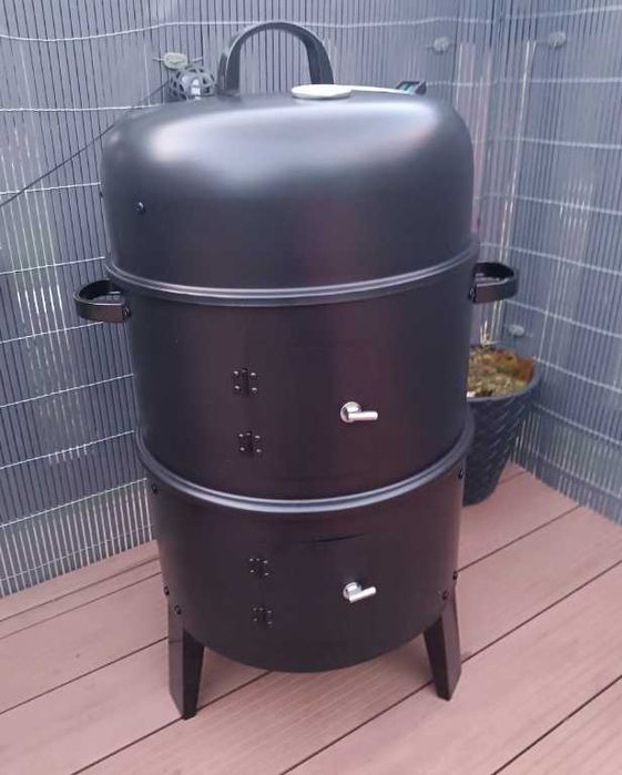 GRILL WĘDZARNIA STALOWA 3 w 1 grill węglowy palenisko wędzok