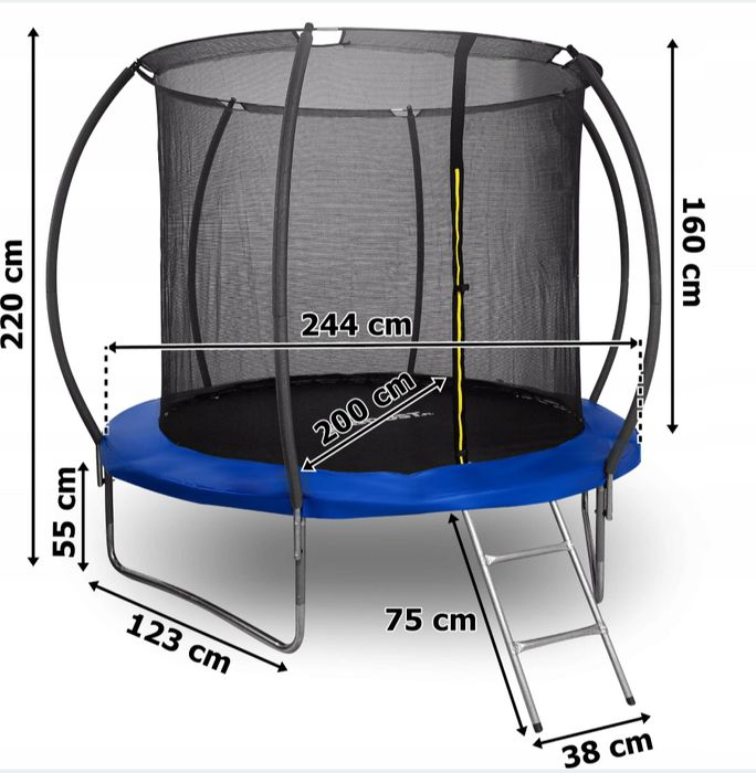 Батут дитячий Садовий з драбиною 244см