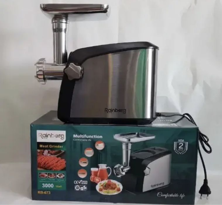 Мясорубка + соковыжималка + шинковка Rainberg RB-673 терка овощерезка