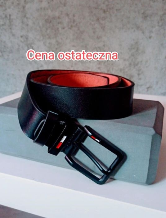 Pasek męski czarny klasyczny nowy 120cm