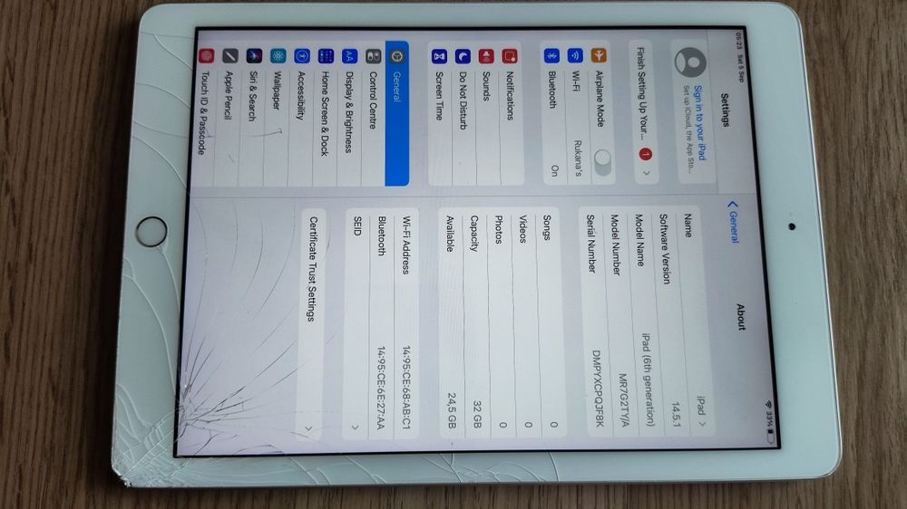 iPad 6 - Vidro Partido