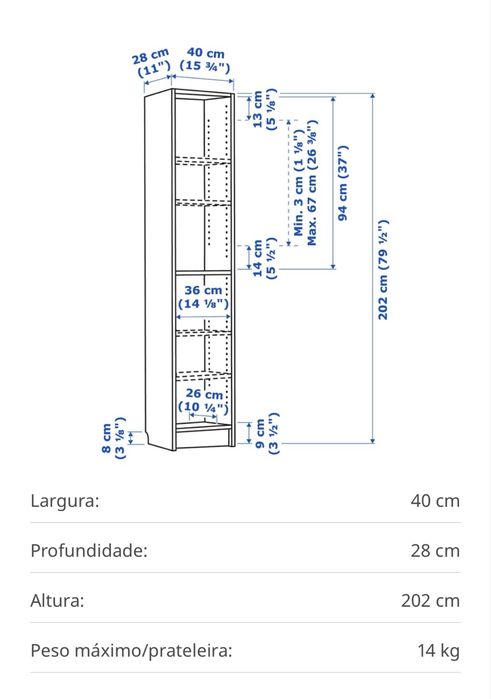 2 Estantes IKEA Billy efeito Carvalho