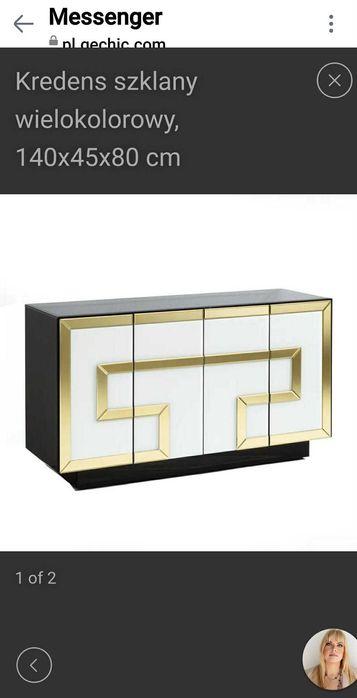KOmoda kredens szklany ,  szkło i lustro , wymiary w opisie