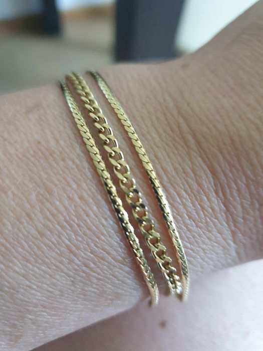 Bransoletka łańcuszek potrójny Stal