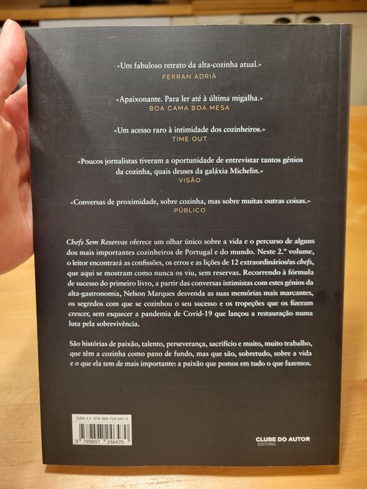 Livro Chefs sem reservas, Nelson Marques, novo
