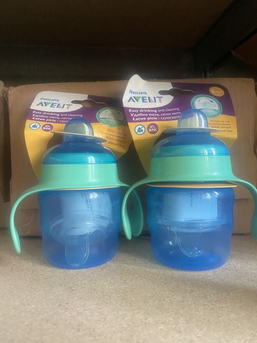 Philips Avent Чашка-непроливайка Рожева + пустушки 6-12