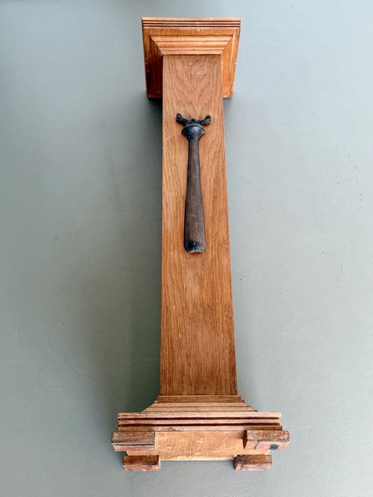 Stary Drewniany Postument Kolumnowy Piedestał Lity DĄB MASYW Jugendstil Art Deco Kolumna pod Rzeźbę Lampa Gabinet Unikat Antyk 86cm  kiwetnik ok 1910r