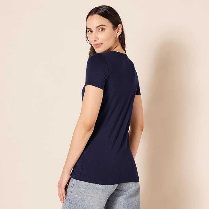 Zestaw 2 T-Shirt AMAZON ESSENTIALS Damskich Bawełna Dekolt W Serek XL