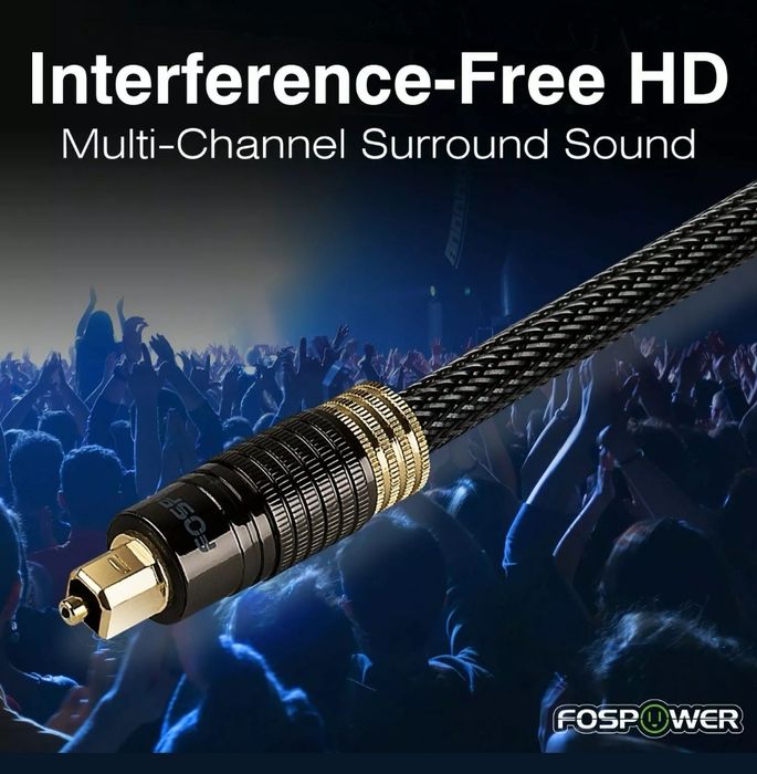 FosPower 7.5m - 7.5m Fibra Otica Toslink S/PDIF Digital Audio