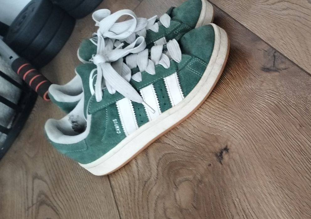 Adidas Campus Zielone r. 40 | Skóra zamszowa | Stan bardzo dobry