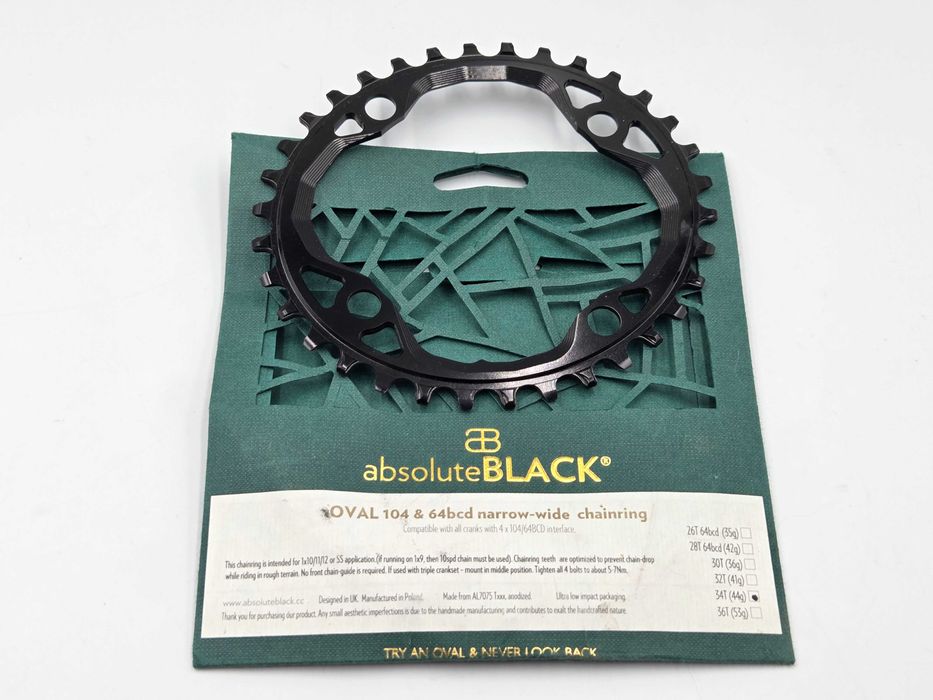 Zębatka AbsoluteBlack OVAL 34T / 104 BCD narrow-wide
