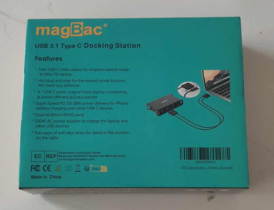 Stacja dokująca MacBook Dual Monitor 14 cali 2 USB C