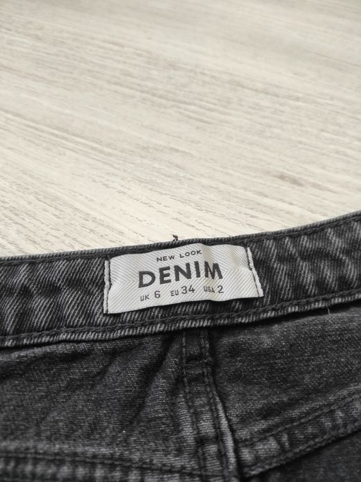 Spódnica mini spódniczka trapezowa jeansowa 34 XS