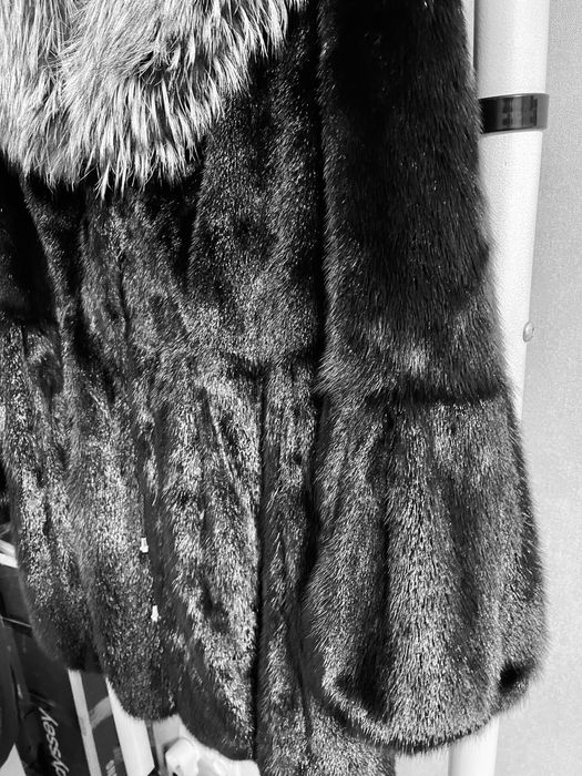 Норковая шуба, шубка, полушубок с капюшоном р. 48