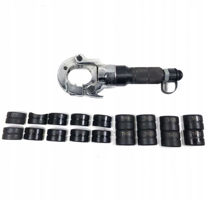 Zaciskarka hydrauliczna 6T 16mm + 9 matryc V/TH, głowica 360°