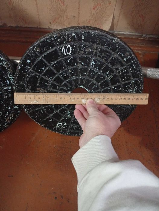 Диски на штангу  по 10кг 2ш, Сталь, не Китай