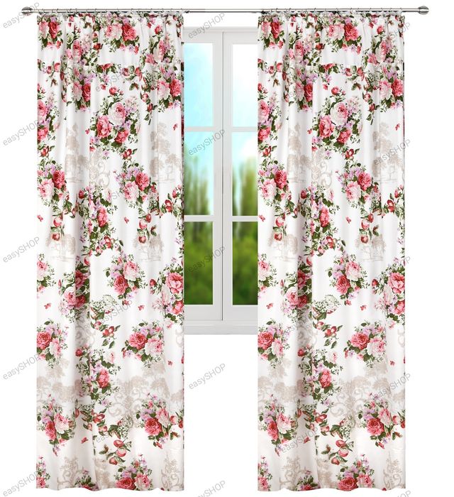‼️ WYPRZEDAŻ ‼️ 2 zasłony w róże