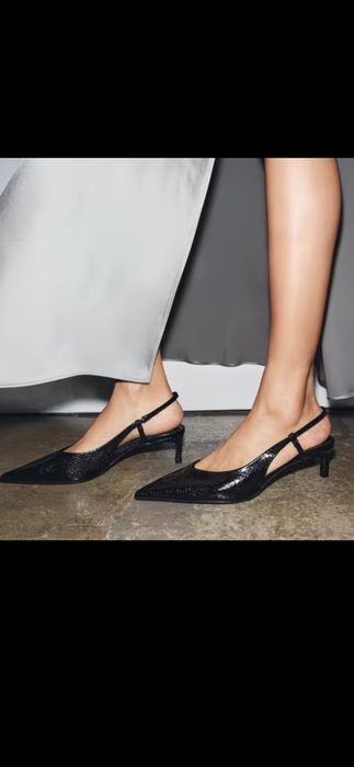 Туфлі жіночі чорні слінгбеки zara new