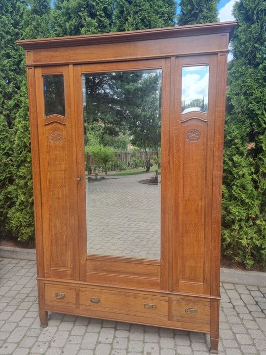 Piękna! Antyczna! Dębowa! Szafa! Kryształowe Lustra!