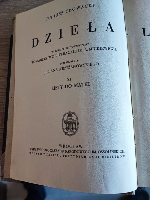Listy do Matki Juliusz Słowacki wydanie z 1949