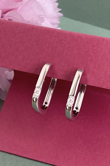 New! Серебряные сережки с бриллиантами