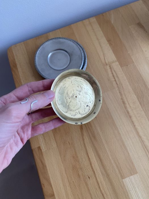 Фарфоровая тарелочка бронзовая тарелочка металлическая тарелочка