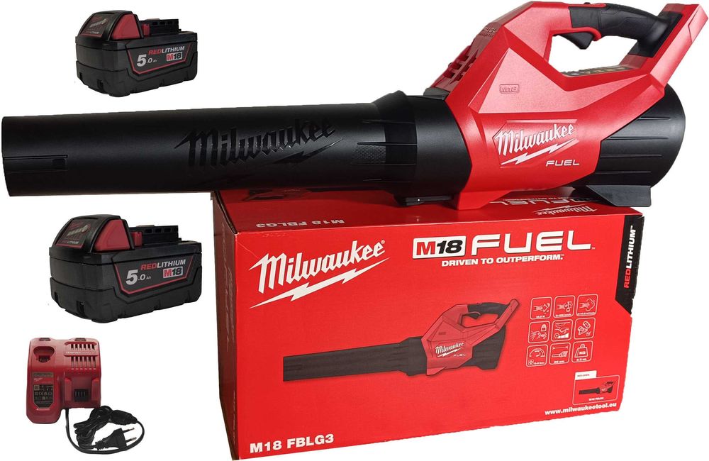 Dmuchawa Milwaukee M18 FBLG3-502 2x Akumulator 5AH 18v Ładowarka 193KM/h