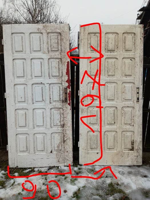 Stare drewniane drzwi - 4 szt.
