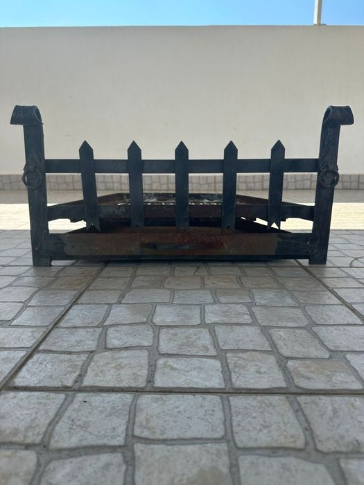 Grelha para lareira com gaveta da cinza