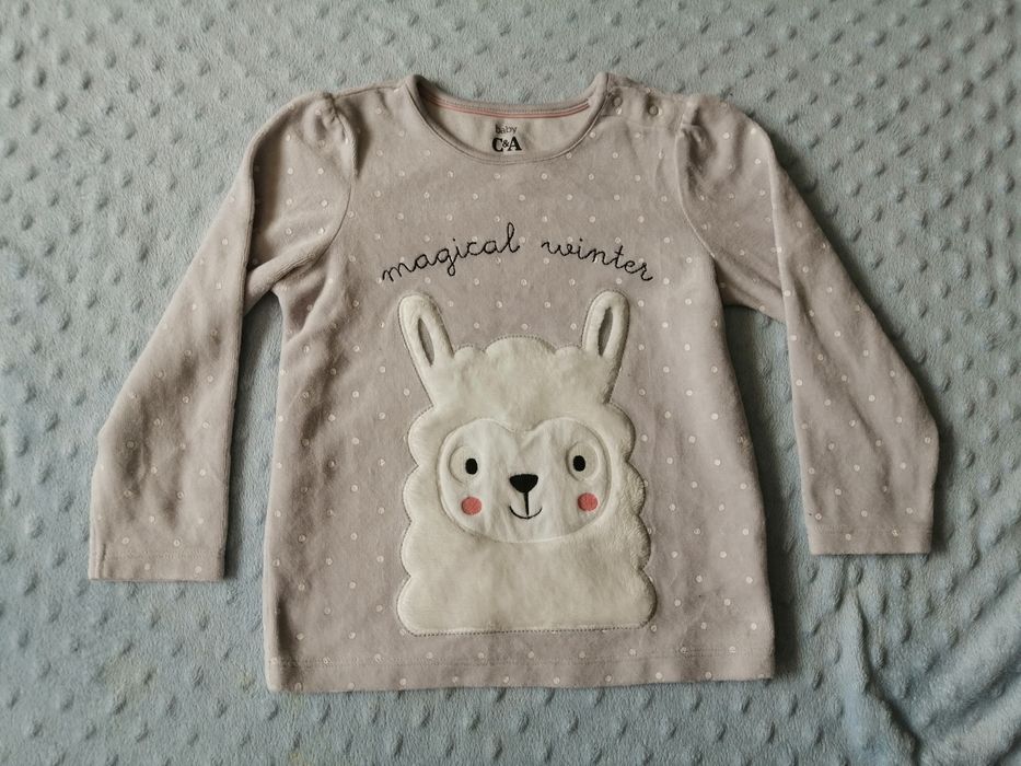 Bluzka z długim rękawem dziewczęca lama c&a Ca Rozmiar 98