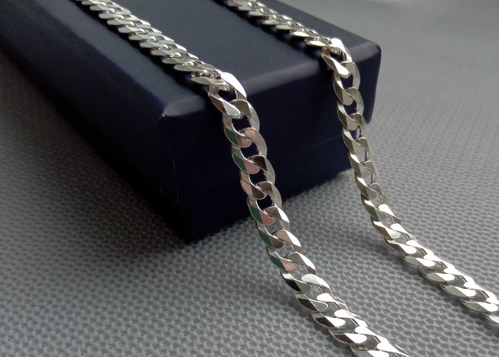 Серебряная цепочка 60 см панцирь плетение Картье Ромб ланцюг 30 грамм