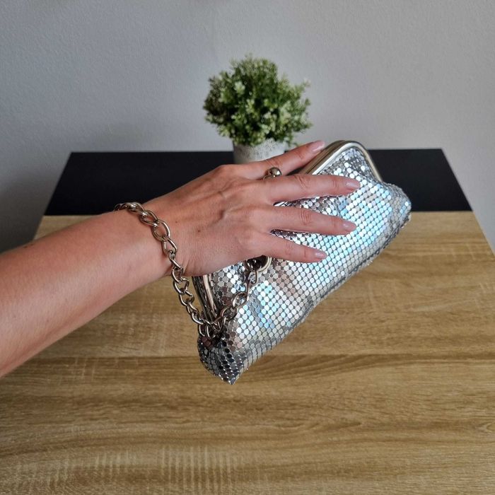 Bolsa Clutch Prateada