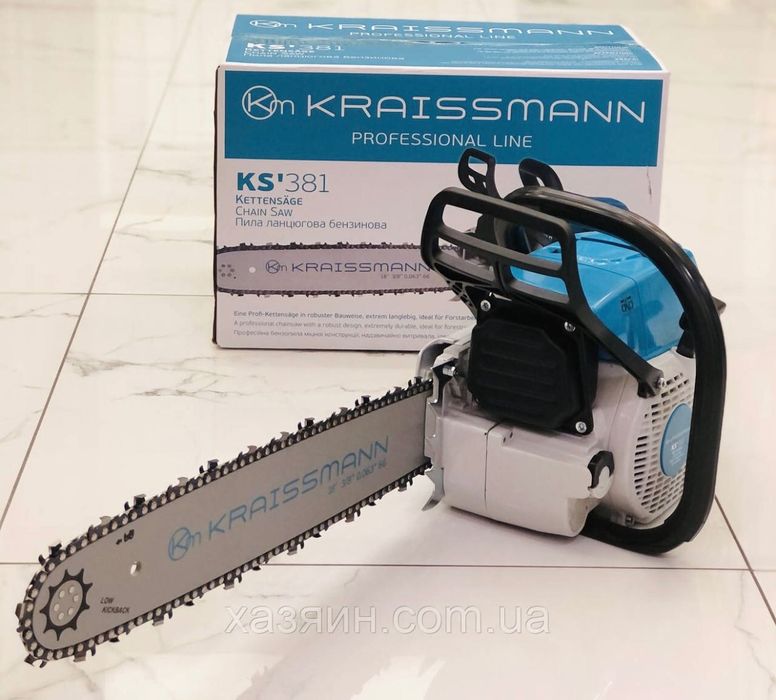 Бензопила Kraissmann KS 381 (шина 450 мм, объемом 72 см3) проф серия