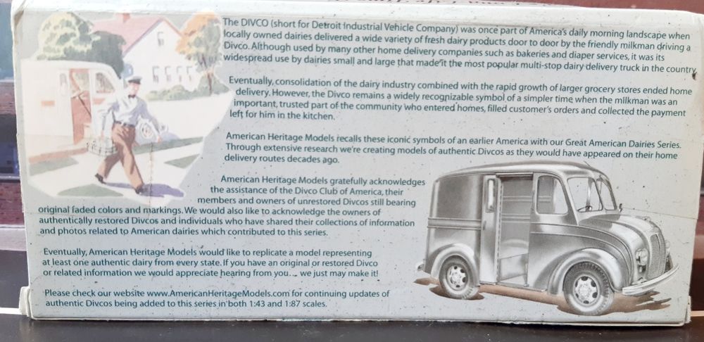 Divco Delivery truck American Heritage Models 1/43