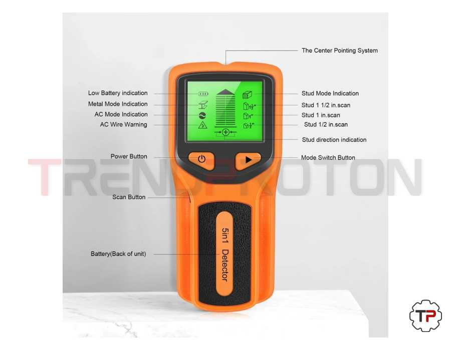 Detector de Metais de Parede 5 em 1