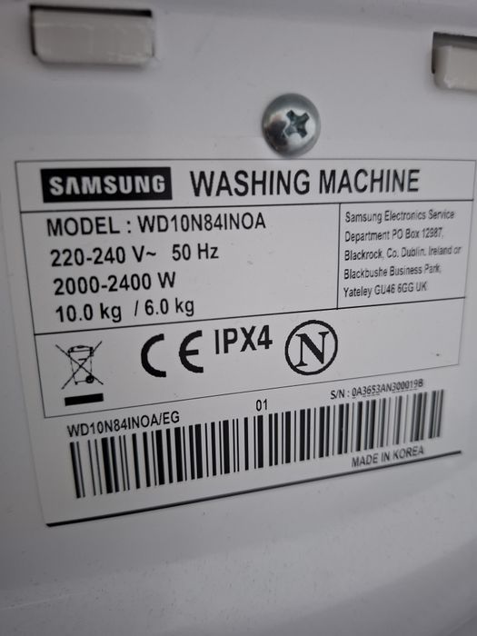 Прально сушильна машина SAMSUNG  WD10N84INOA 10/6кг.