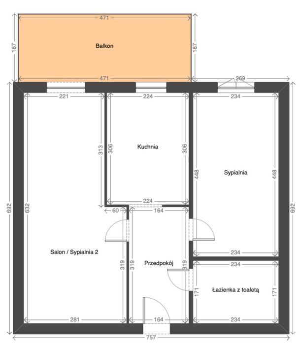 2-pokojowy klimatyzowany apartament, 41,34 m² – Grzegórzecka 77A