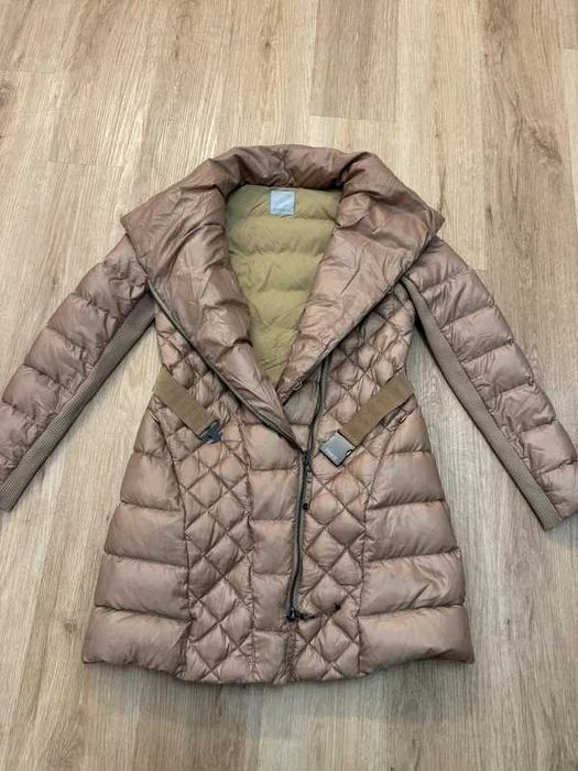 Pinko Down Puffer Coat Jacket with Belt S/M płaszcz puchowy z paskiem