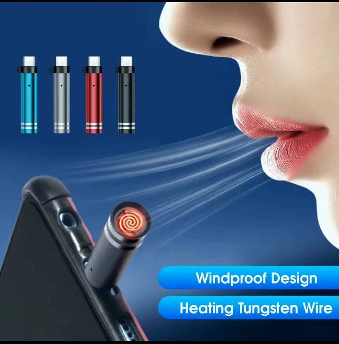 Зажигалка с подогревом для смартфона с USB-C разъемом