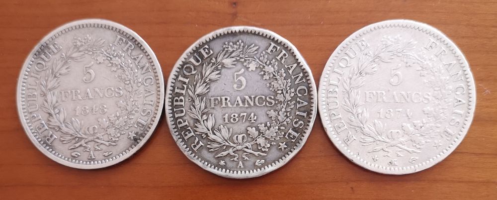 moedas prata 5 francs Hércules (#3)