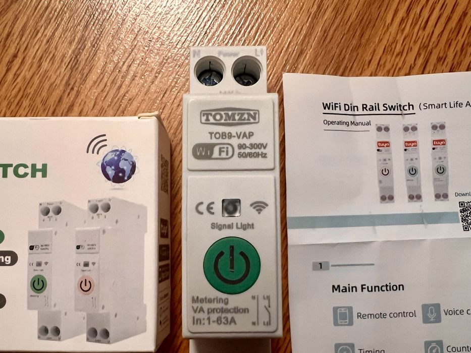 Tuya WiFi/Zigbee розумний вимикач (смарт автомат, реле) 1-63A